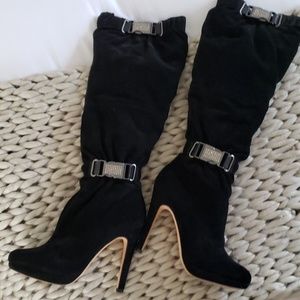 BOURNE ENGLAND Black Suede Boots -Size 40 Eu/10 US